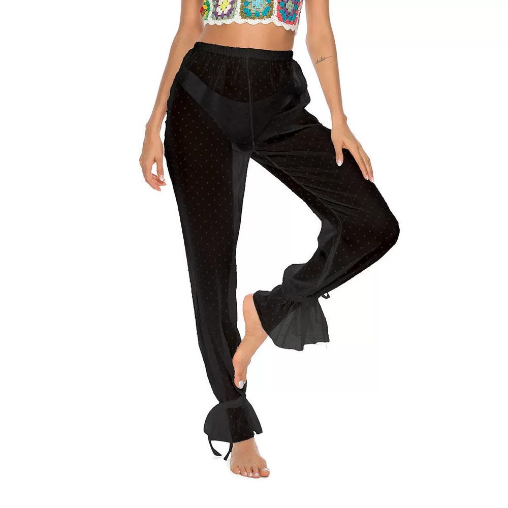 Forever 21 Mesh Jacquard Jogger Pants Sheer Bikini Cover Up Breathable Pants